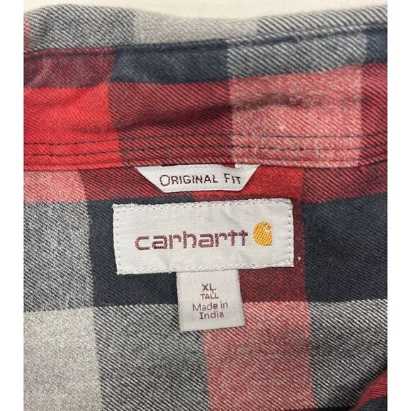 Carhartt Men’s Heavy Weight Flannel Long Sleeve Shirt XL Tall Original Fit - Picture 4 of 11